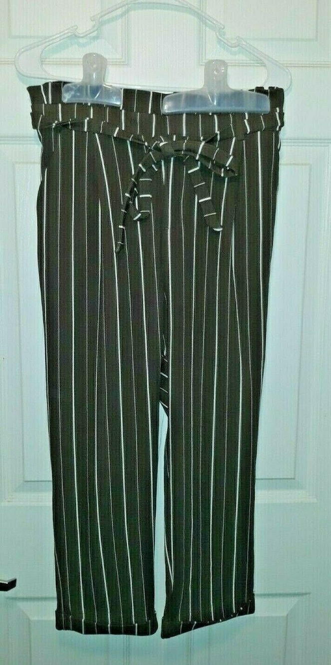 No Boundaries High Waist Striped Brown And White Slacks Girls Size XL